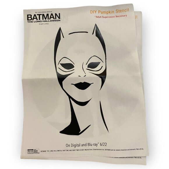 Batman The Long Halloween DVD Blu Ray Promo Press Items Pumpkin Stencils - Picture 6 of 9